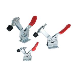 GH-225-D Adjustable Horizontal Toggle Clamp Steel and Metal with Rubber Red Plastic Covered Handle Welding Toggle Clamp