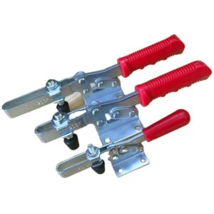 Adjustable Gh-201c Horizontal Toggle Clamp With 100kg Holding Capacity Flange Base Made of Galvanized Steel Measure in Inches
