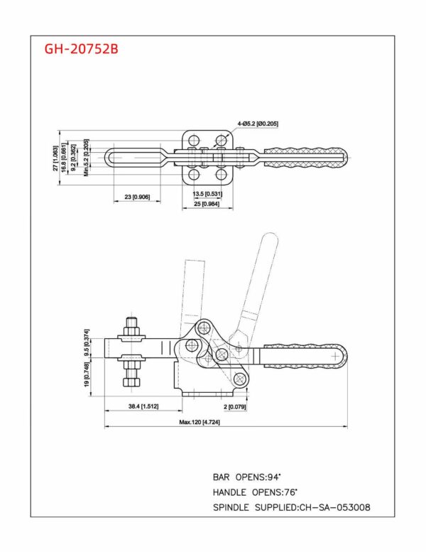 Factory-Issued 1pc Aluminium 20752 Toggle Latch