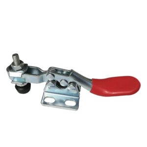 GH-201 Inch Measurement System Steel Rubber Toggle Clamp Welding Tool with Adjustable Horizontal Quick Handle Zinc Plated Straw