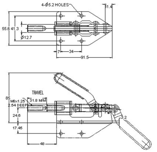Factory-Issued 1pc Aluminium 36092 Toggle Latch