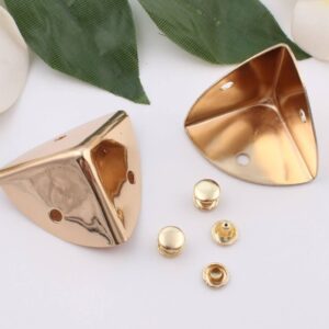High-quality Purse Bag End Corner Clip Protector Wood Jewelry Boxes Metal Decorative Corner Protectors for Boxes