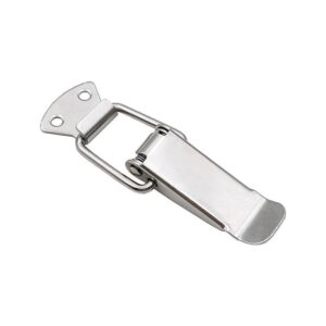 A01 Stainless Steel Iron Hasp Latch Duck-Mouth Buckle Toggle Clasp Zinc Spring Lock for Various Boxes Drawers Packed in Bag