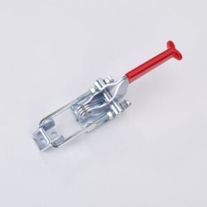 880kgs Self-Locking Hand Tool Horizontal Quick Release Clamp 40341S with Antislip Red Toggle Clamps Steel and Metal Material