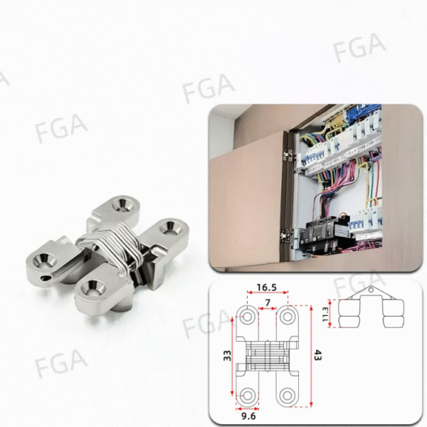 Modern Concealed Cross Folding Hinge Door Hidden Invisible Concealed Hinges for Narrow Side Panels Furniture Hinges - Image 2