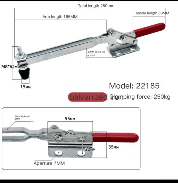 Factory-Issued 1pc Aluminium 22185Toggle Clamp - imagine 2