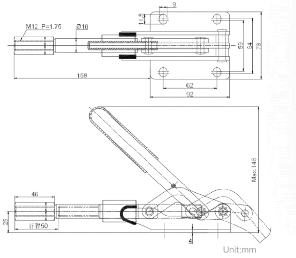 Factory-Issued 1pc Aluminium 303 EM Toggle Clamp - Imagen 2