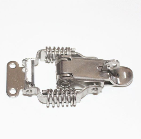 A68 Stainless Steel Spring Claw Latch Toggle Hasp with Key Hole Galvanized Iron Metal Lock Customizable Packing Box Hook Type - Image 3