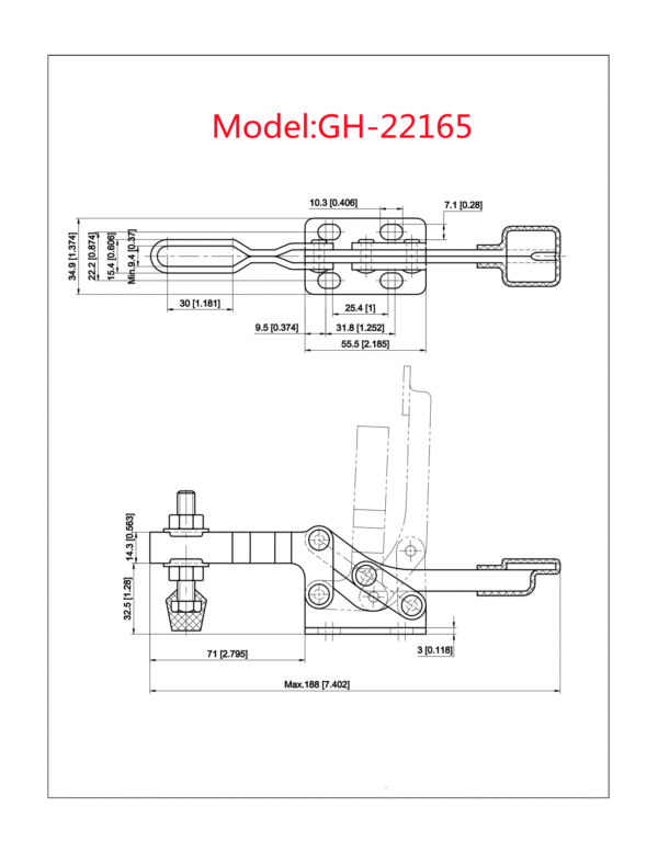 Adjustable Heavy-Duty Toggle Clamp Woodworking Welding Quick Clamps System Plastic Carbon Steel Inch Measurement Metal - Image 3