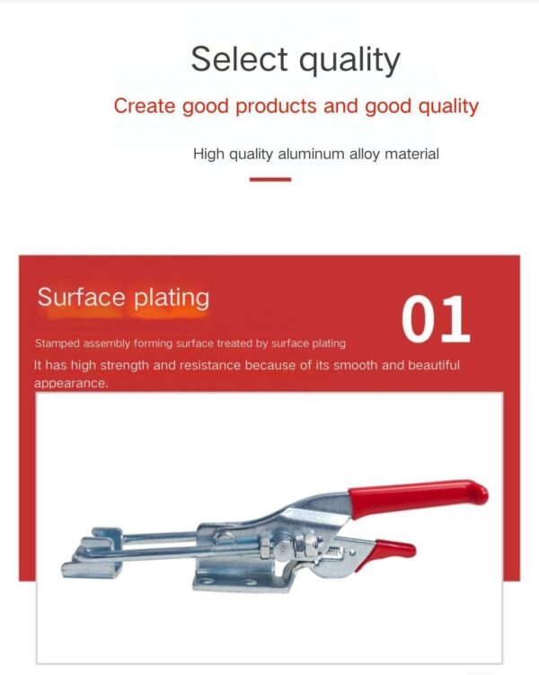 Factory Wholesale 1pcs 431 Stainless Steel Anti-skid Plunger Stroke Mild Steel Zinc Plated Vertical Toggle Clamp - slika 3