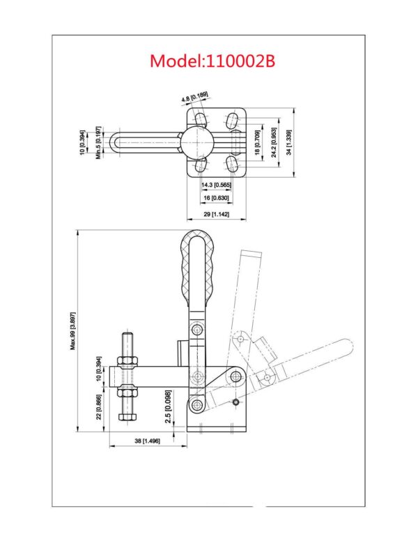 Factory-Issued 1pc Aluminium 11002 Toggle Latch - Attēls 3