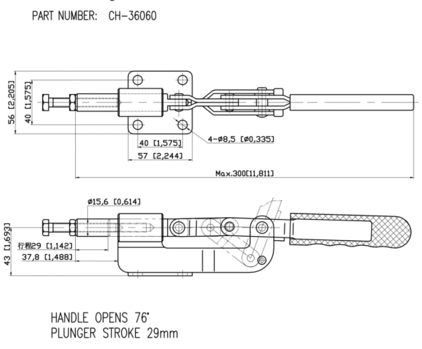 Hand Tool Toggle Latch Push Pull Toggle Clamp Gh-302fm — изображение 3