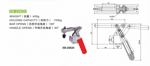 Factory-Issued 1pc Aluminium 20820 Toggle Clamp - 画像 (3)
