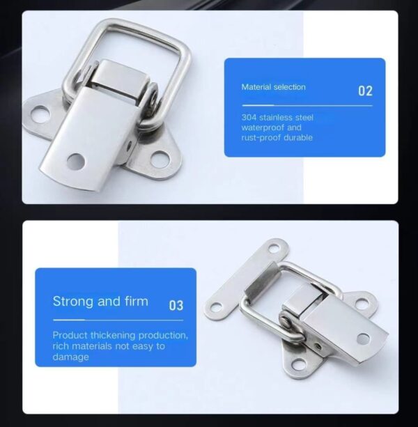 Stainless Steel Toolbox Toggle Latch Hasp Lock EKeper Center Draw Latch Toggle-Galvanized Iron Black Metal Packed in Carton Box - Bild 3