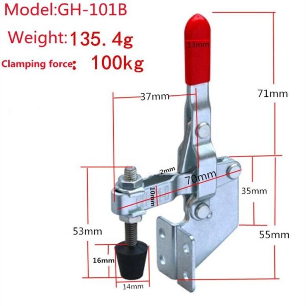 101B Quick Release Latch Clamp Vertical Handle Quick Bar Clamps Toggle Clamp Clips Machine Fasteners - Image 3