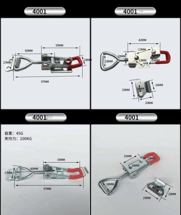 4003 Flush Zinc-plated Adjustable &Ssafety Toggle Latch Clamp - Image 3