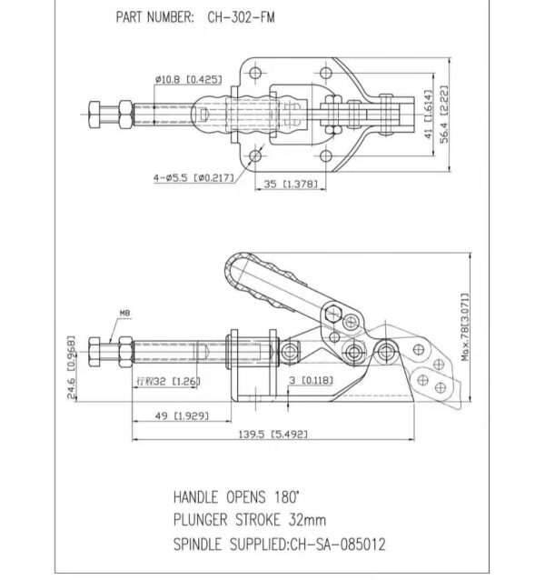 GH-302F High Quality Heavy Duty Push-Pull Hand Tool Toggle Clamp Wholesale Retail Stainless Steel Metal Toggle Latch Inch - Image 4
