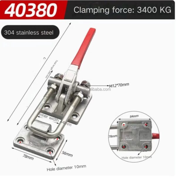 Factory Wholesale 1pcs 40380 Stainless Steel Anti-skid Plunger Stroke Mild Steel Zinc Plated Latch Toggle Clamp - slika 4