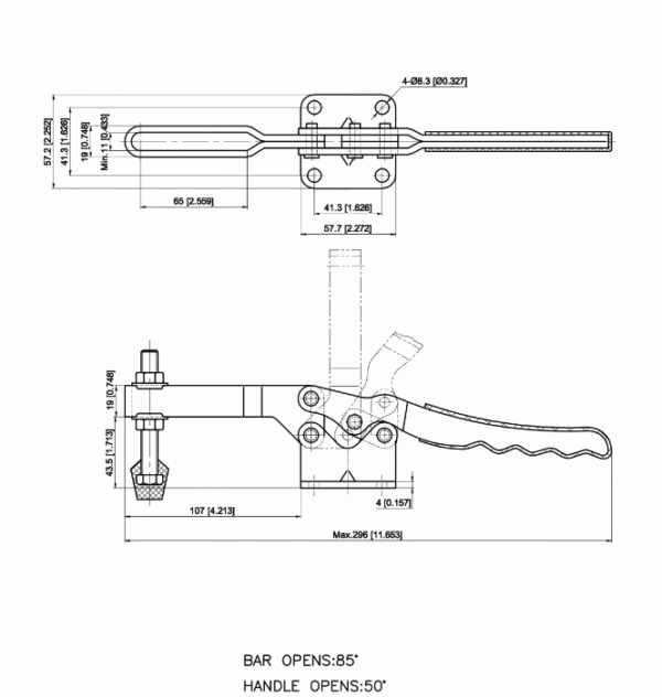 GH-20235 Other Hand Tools Drilling Jig Horizontal Quick Release Clamps Catch Lock Hardware Tools Toggle Clamps - Image 5