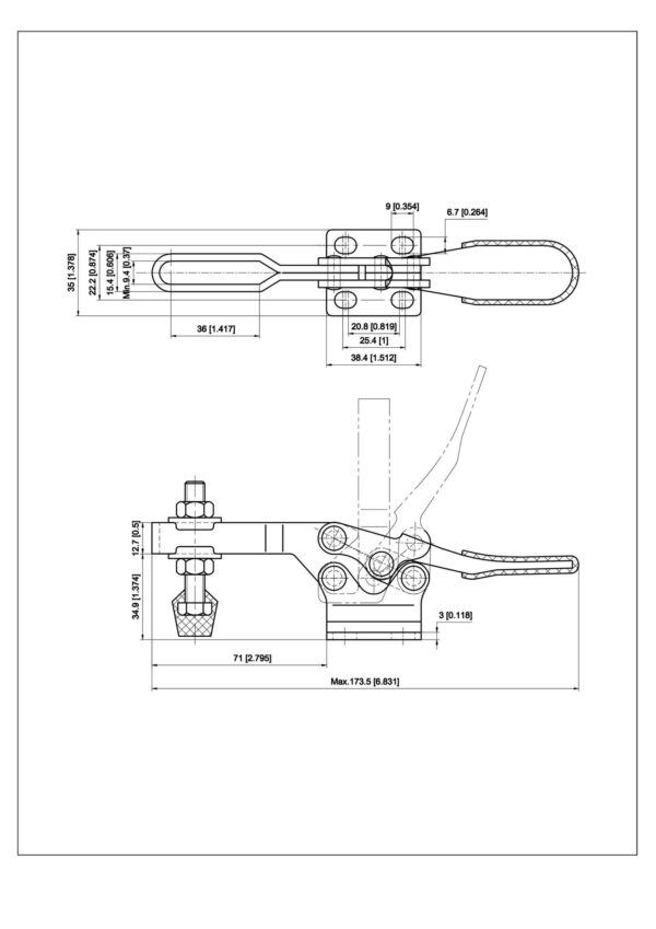GH-225-D Adjustable Horizontal Toggle Clamp Steel and Metal with Rubber Red Plastic Covered Handle Welding Toggle Clamp - Image 5