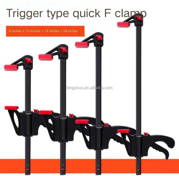 Quick Release Clip Wood Clamp Heavy Duty Carbon Steel Bar Clamp for Carpenter Woodworking Both Internal External Nylon Inch — изображение 5