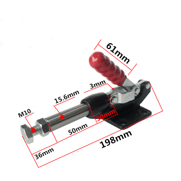 Adjustable Stainless Steel Pipe Clamp Woodworking Heavy-Duty Toggle Clamps Quick Release Plunger Rubber Inch Metric Measurement - Image 5