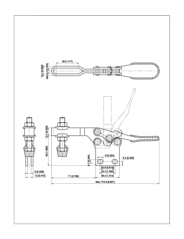 Hose Horizontal Quick Release Hand Tool Toggle Clamp 225d 500 Lb. Horizontal Toggle Clamp - Image 5