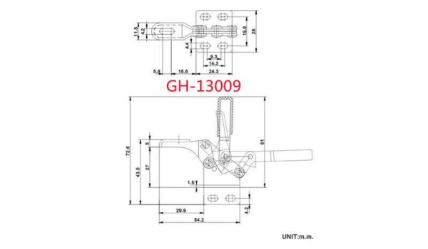 Articulated Metal Support Toggle Clamp Perpendicular Push Pull Feature Inch Measurement System - Image 5