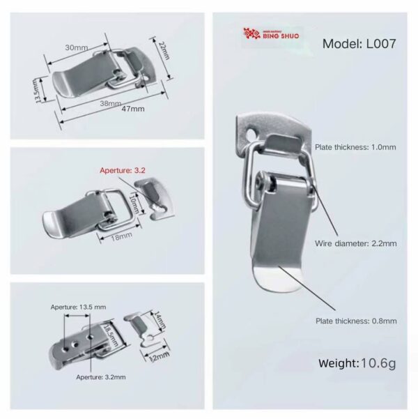 007 Custom Cabinet Case Toggle Latches Clasp for Wooden Box With Hook - Image 5