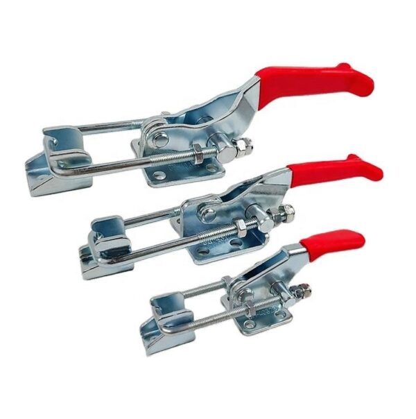 880kgs Self-Locking Hand Tool Horizontal Quick Release Clamp 40341S with Antislip Red Toggle Clamps Steel and Metal Material - Image 5