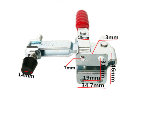 Galvanized Steel GH-12130 Hand Tool Hardware Adjustable Heavy Duty Vertical Toggle Clamp Quick Release Handle Inch Measurement - Image 6