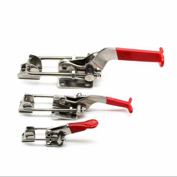 880kgs Self-Locking Hand Tool Horizontal Quick Release Clamp 40341S with Antislip Red Toggle Clamps Steel and Metal Material - Image 6