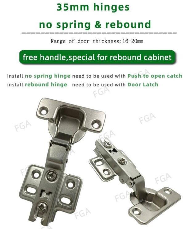 35mm Without Spring Cabinet Hinge No Damper Hinge Match with OT Push to Open Door Mechanism Furniture Hinge - Image 4