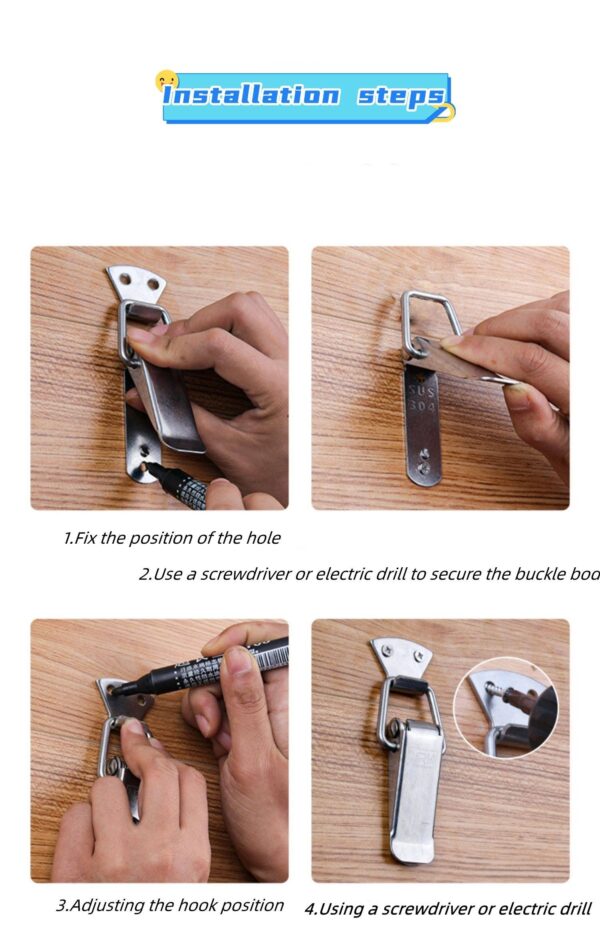 007 Custom Cabinet Case Toggle Latches Clasp for Wooden Box With Hook - Image 6