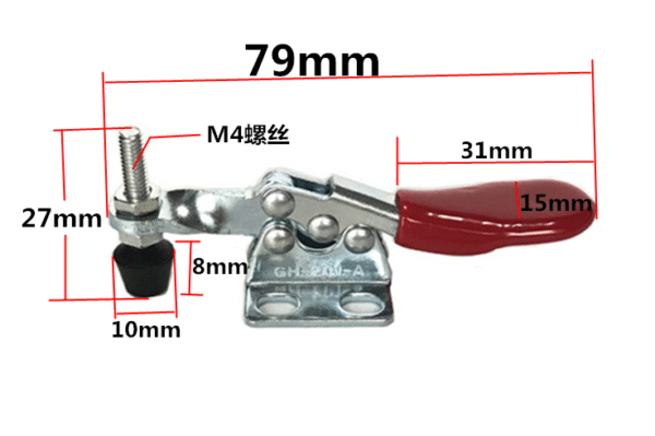 27kg Holding Capacity GH-201A Quick Release Horizontal Toggle Clamp Hand Tool Clamp - Image 6