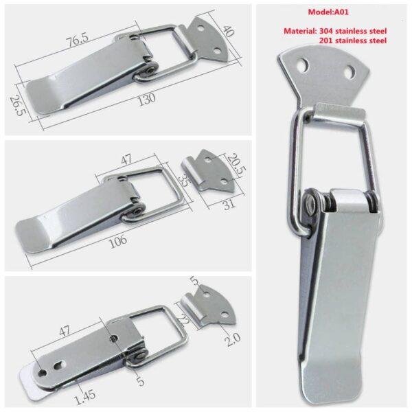 A01 Staple Metal Clasp Stainless Steel Toggle Latch Locking case Latches Lock - Image 6