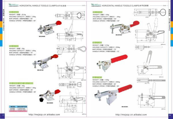 GH-200W 900lbs Adjustable Steel Toggle Clamp Test Fixture Heavy Duty Horizontal Clamp for Inch Measurement System - slika 7