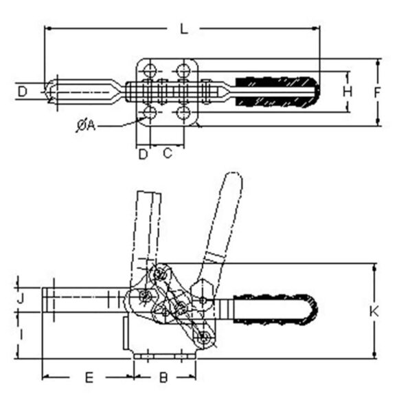 Workpiece Clamps Stainless Steel Heavy Horizontal Toggle Latch Clamps - Image 7