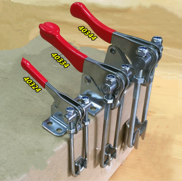 880kgs Self-Locking Hand Tool Horizontal Quick Release Clamp 40341S with Antislip Red Toggle Clamps Steel and Metal Material - Image 7