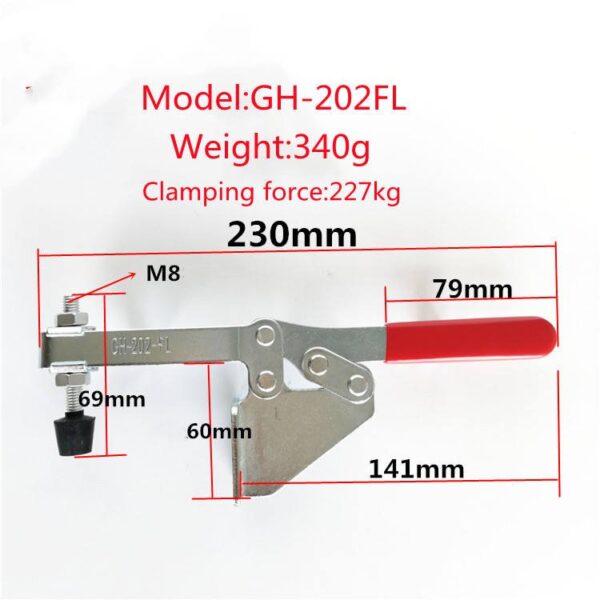 GH-202FL Excellent Quality Quick Release Latch Horizontal Toggle Clamp - Image 7