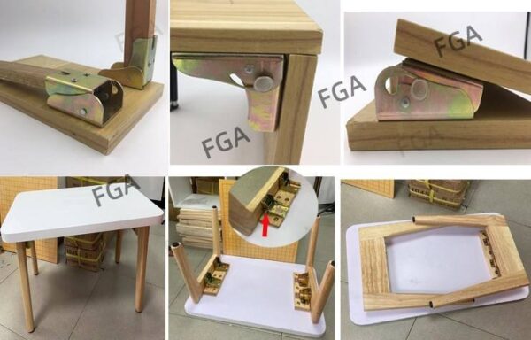 90 Degree Hinged Furniture Locking Metal Heavy Duty Leg Fittings Angle Braces for Folding Table Hinge - Image 7