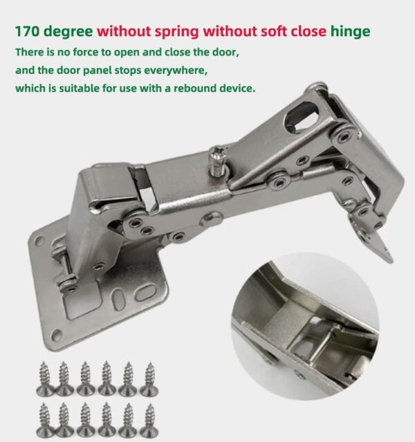 High Quality Furniture Hardware 165 Degree Large Angle Adjustable Soft Close Concealed Furniture Hinges - Image 7