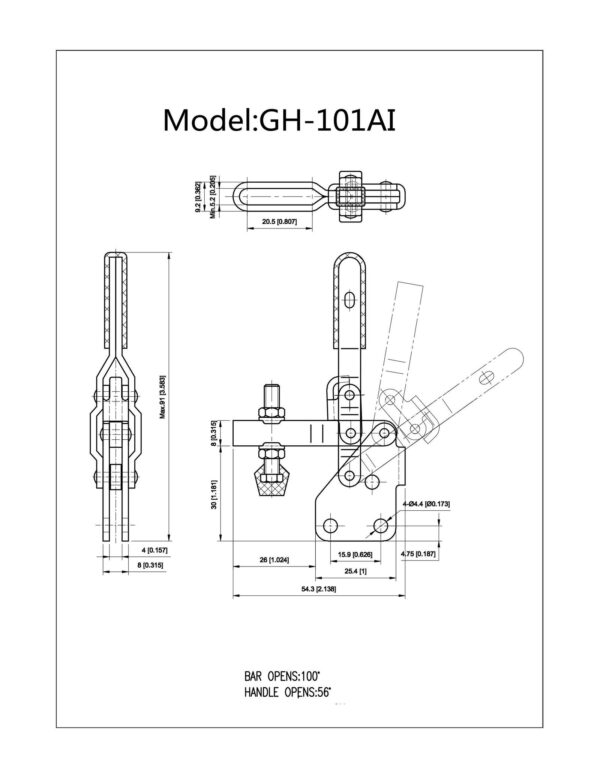 101A Vertical Handle Toggle Clamps Holding Capacity 50kg Hand Tool Fixture Hold Down Toggle Clamp - Image 7