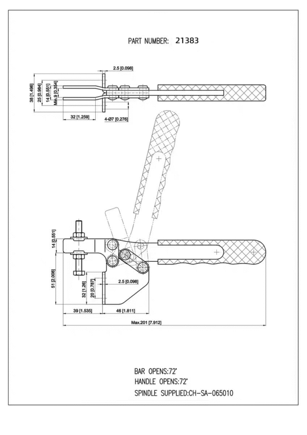GH-21383 Side Mounting Size 250daN Quick Release Toggle Clamp - Image 7