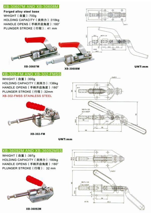 Gh-305cm Anti-slip Handle Push Pull Toggle Clamp 227kg Holding Capacity - Image 7