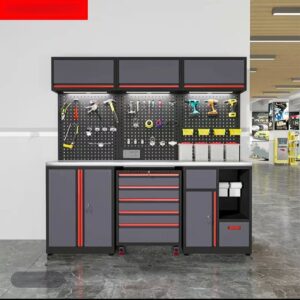 Large Customizable OEM Metal Iron Workbench with Combination Tool Cabinet for Workshop or Garage Storage