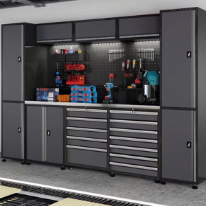 Heavy-Duty Steel Mobile Rolling Tool Box with Wheels Iron Storage Cabinet Workbench for Garage Use