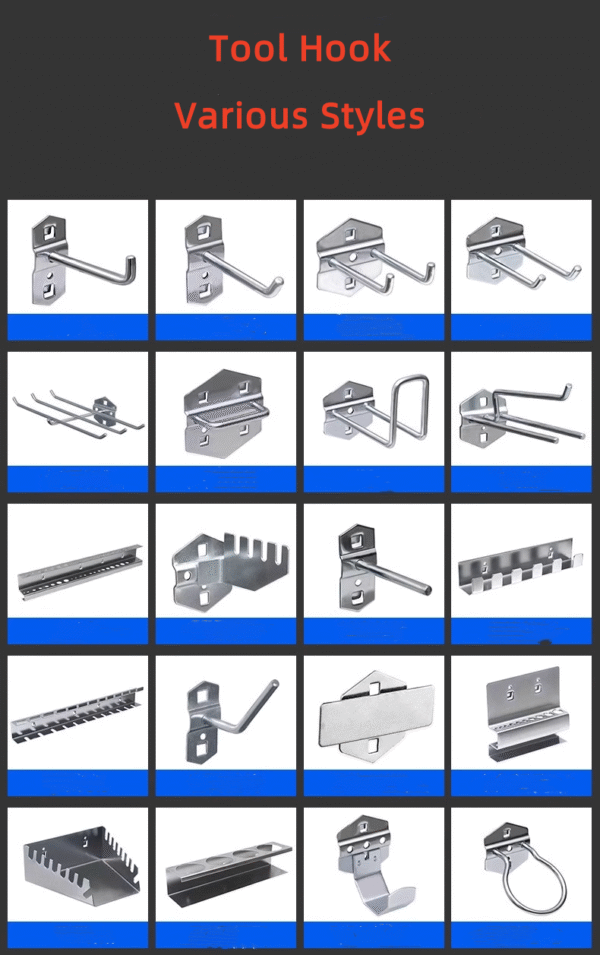 5-Drawer 0.7mm Cold-Rolled Steel Hardware Tool Cabinet 300kg Load Capacity Anti-Dislodging Locks Non-Slip Tool Storage Workshop - Gambar 3