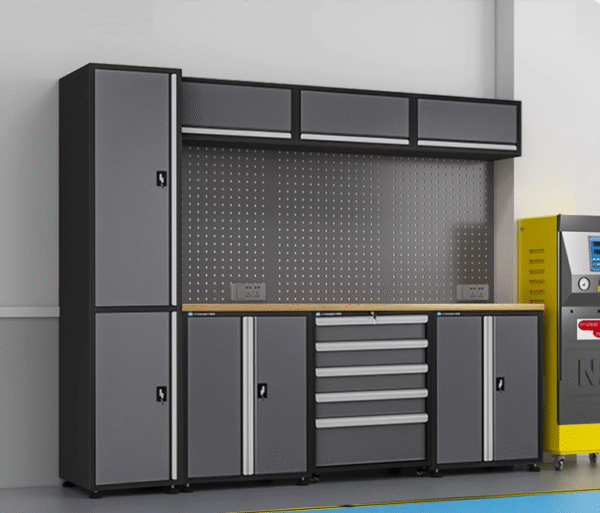 Heavy Duty 76-Pocket Steel Frame Bin Rack Iron Material Garage Workshop Storage Shelf Organizer System with 76 Plastic Bins - Gambar 3
