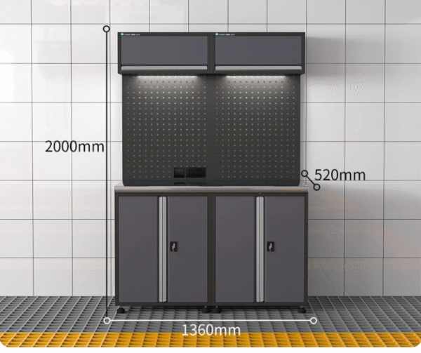 Heavy Duty Garage Organization Steel Workshop Workbench With Drawers Metal Tool Storage Workstation TTool Cabinet Combination - Gambar 5